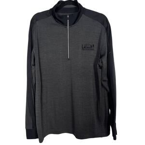 Nike Mens Large L Gray Black Golf 1/2 Zip Pullover Sweater Dri Fit Colorblock